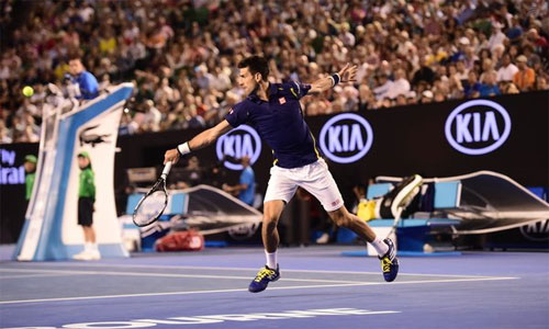 Djokovic tiếp tục bay cao với lần thứ 29 vào bán kết Grand Slam. Ảnh: AFP.