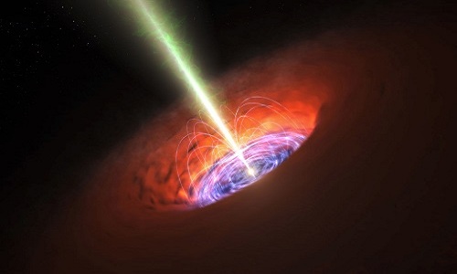 Một hố đen bao quanh bởi đĩa khí, bức xạ và từ trường. Ảnh: ESO/L.